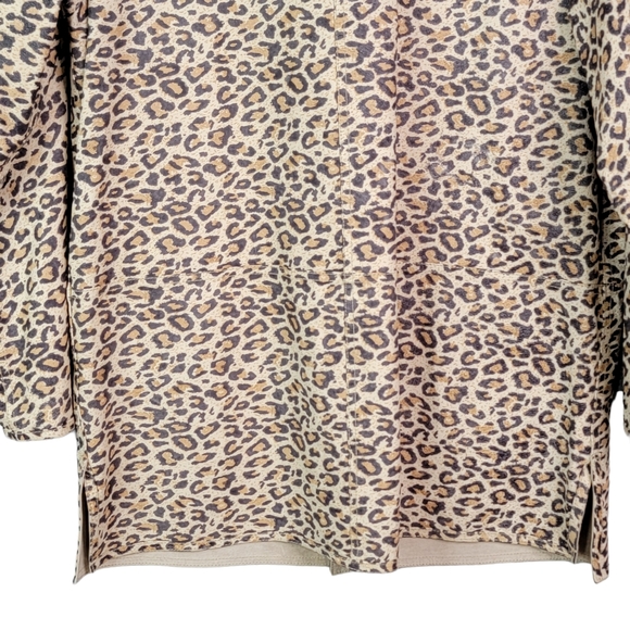 Atelier by B. Thomas Reversable Leather Animal Cheetah Print Fashion Jacket S - Picture 7 of 12